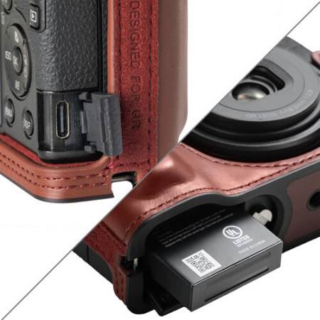 SmallRig 5678 - skórzany zestaw, półfuterał/etui/case z paskiem na nadgarstek do Ricoh GR IV/GR III/GR IIIx/GR III HDF/GR IIIx HDF (czerwony)